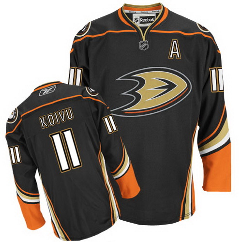#11 Anaheim Ducks Saku Koivu Black Third Replica NHL Hockey Jersey #11 Anaheim Ducks Saku Koivu Black Third Replica NHL Hockey Jersey